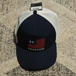 Under Armour Navy and White Freedom Hat BRAND NEW WITH TAG